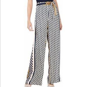 Bar III Women's Geo-Print Tie-Waist Pants